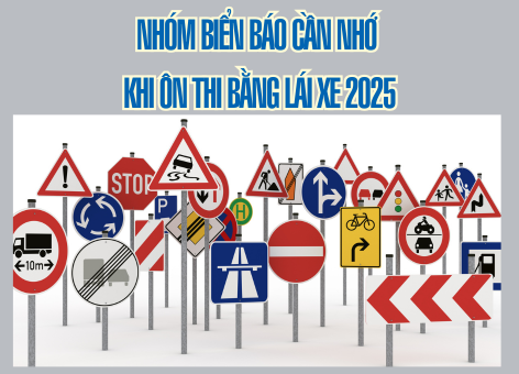 Nhóm biển báo cần nhớ khi ôn thi bằng lái xe 2025