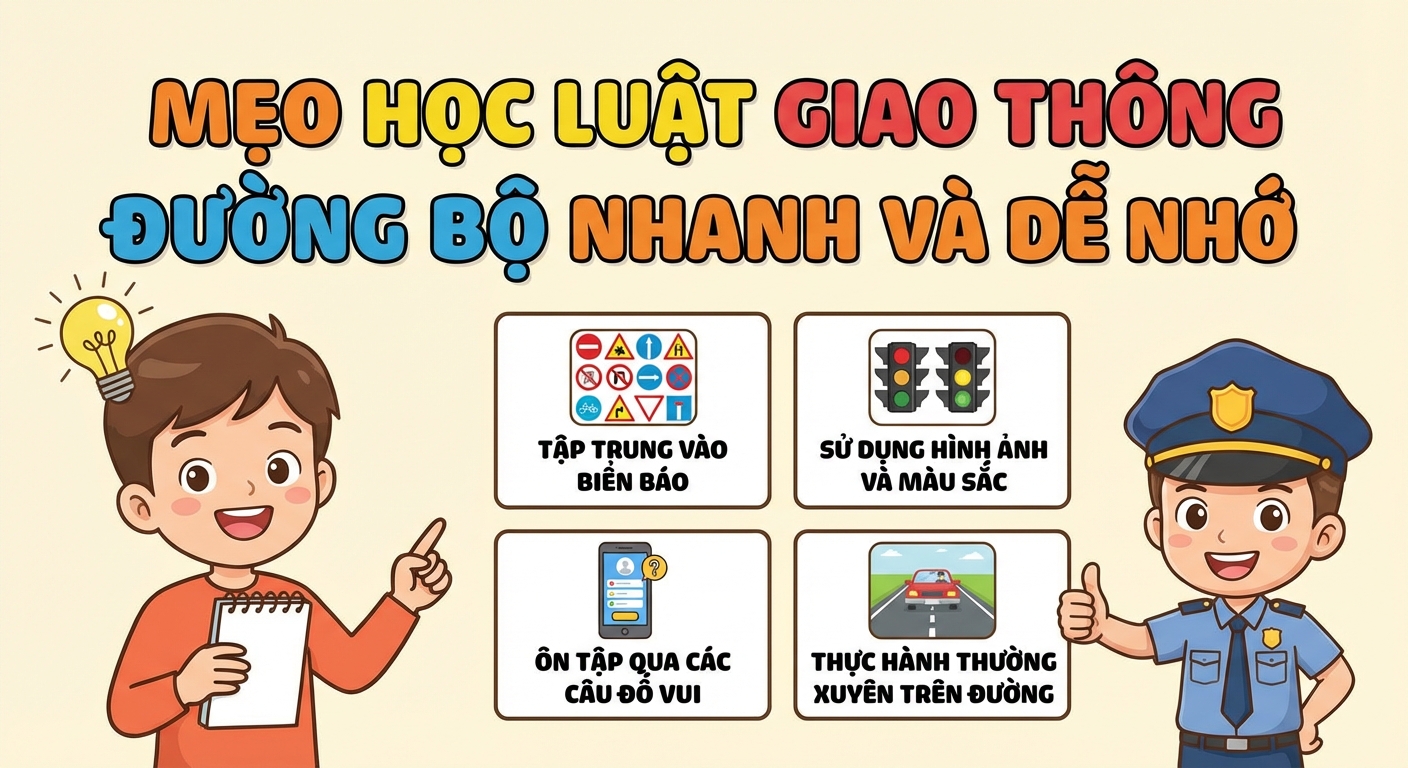 Mẹo học luật giao thông đường bộ nhanh và dễ nhớ