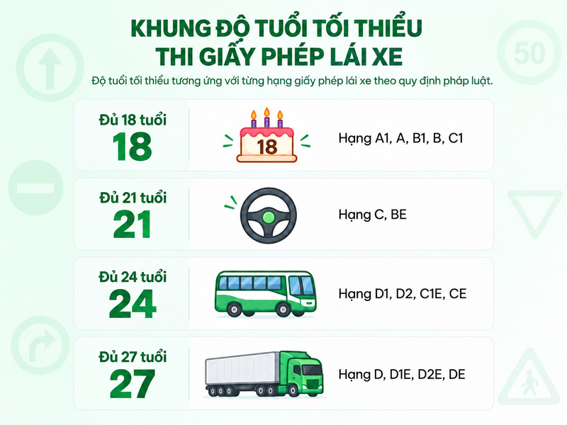 bao nhiêu tuổi được thi bằng lái xe máy