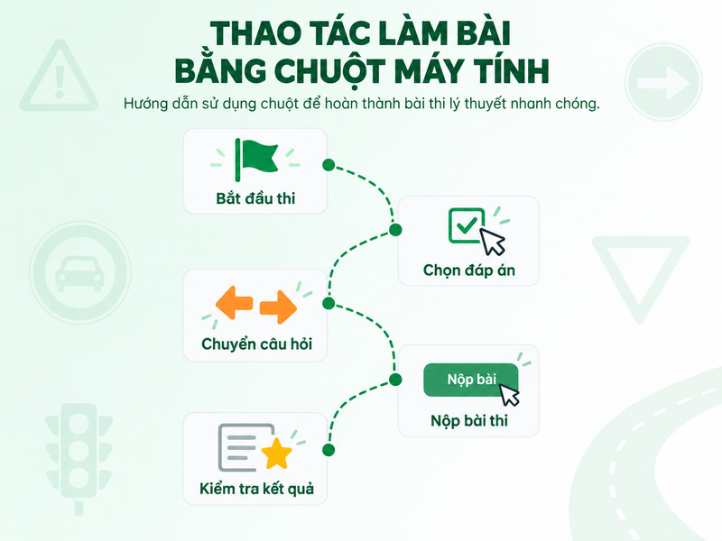 cách sử dụng máy tính thi bằng lái xe a1