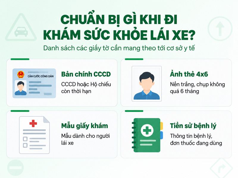 khám sức khoẻ thi bằng lái xe