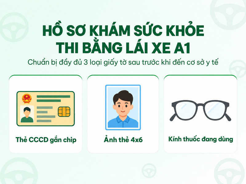 khám sức khỏe thi bằng lái xe a1 bao nhiêu tiền