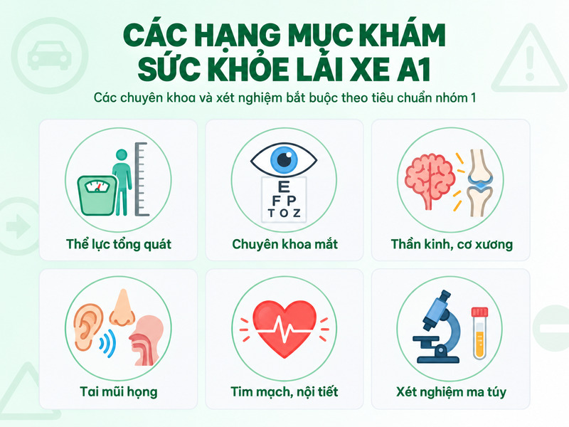 khám sức khỏe thi bằng lái xe a1 bao nhiêu tiền