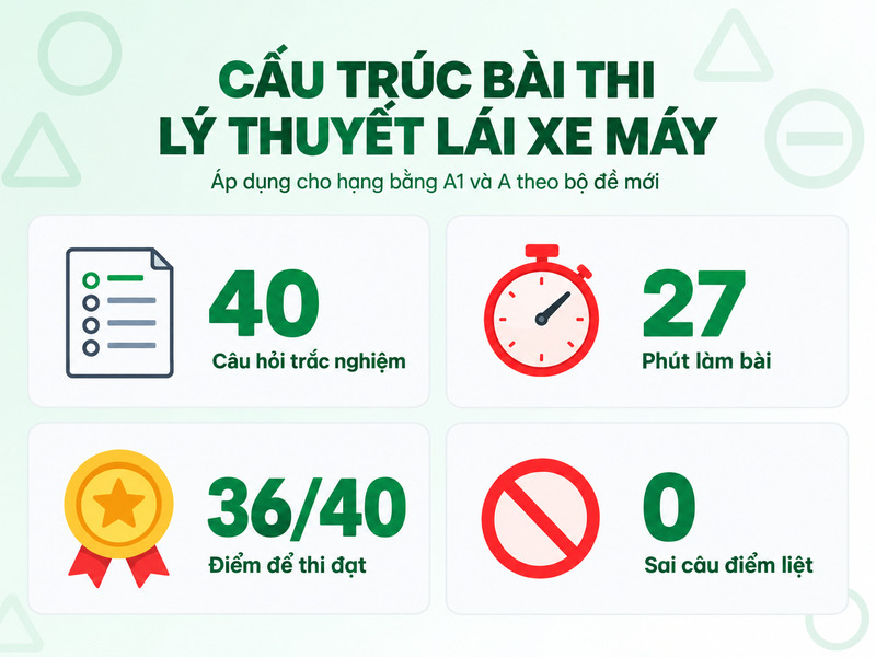 luật thi bằng lái xe máy 2026