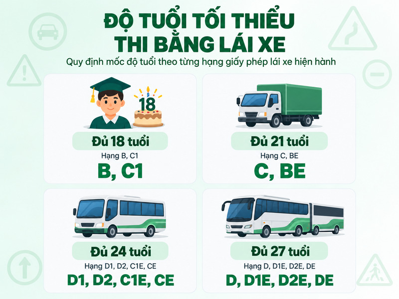luật thi bằng lái xe ô tô mới nhất 2026