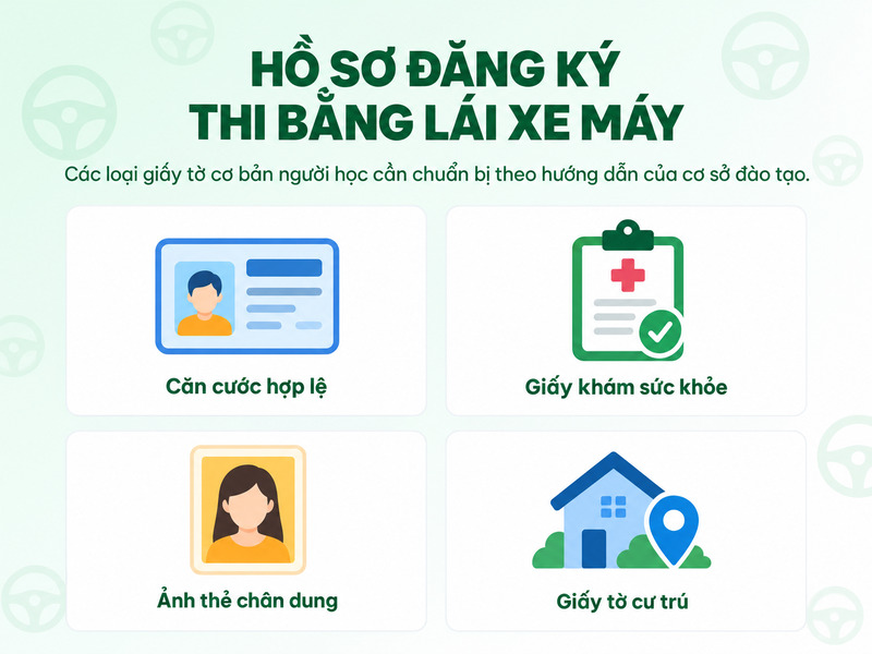 nộp hồ sơ thi bằng lái xe máy online