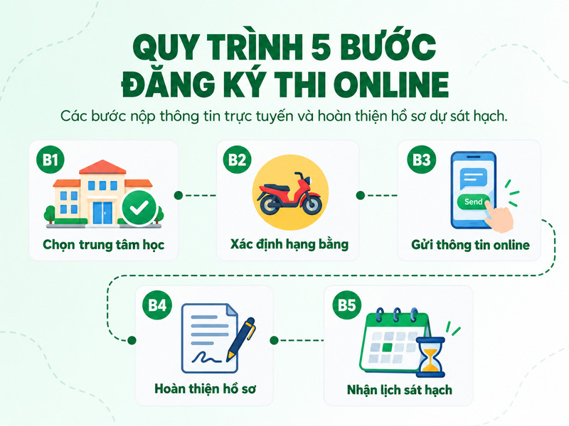nộp hồ sơ thi bằng lái xe máy online