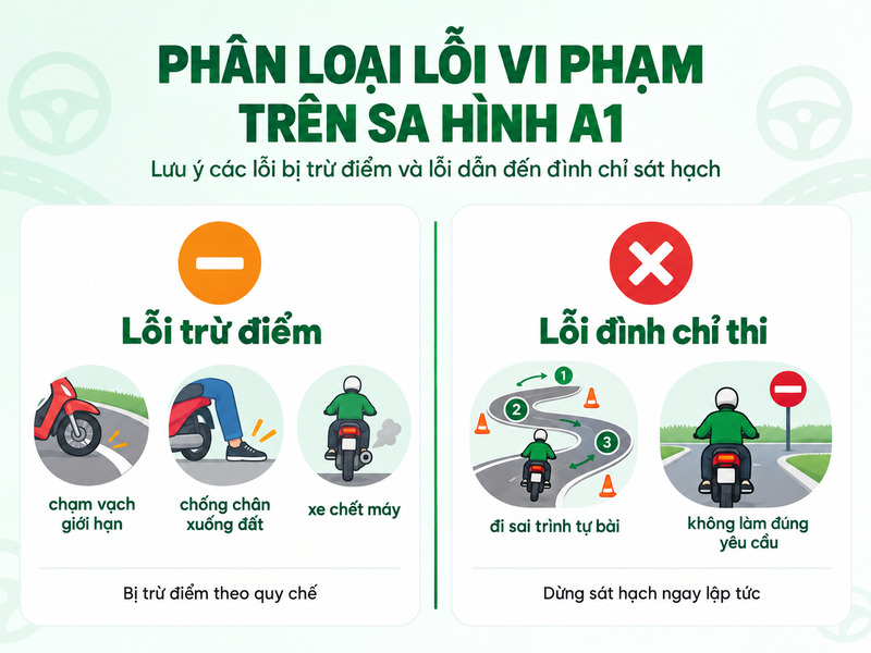 thi rớt thực hành lái xe a1 đóng bao nhiêu