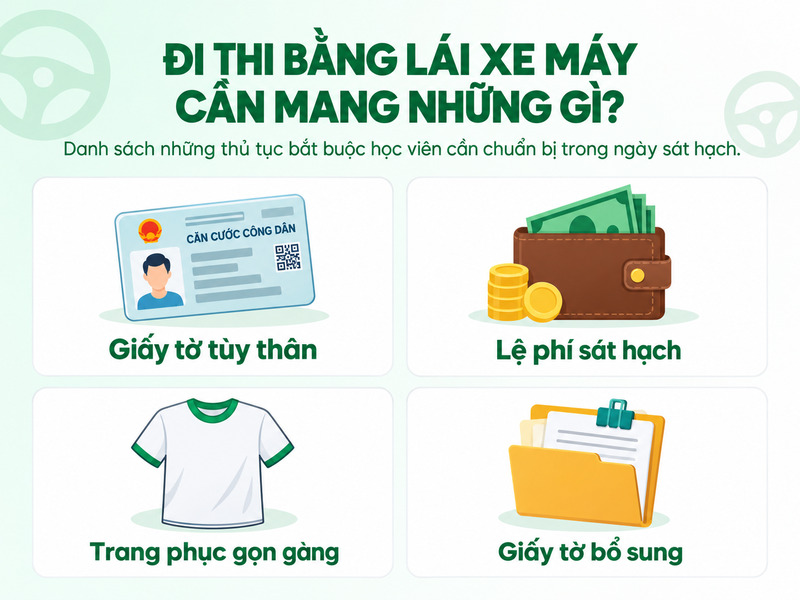 đi thi bằng lái xe cần mang những gì