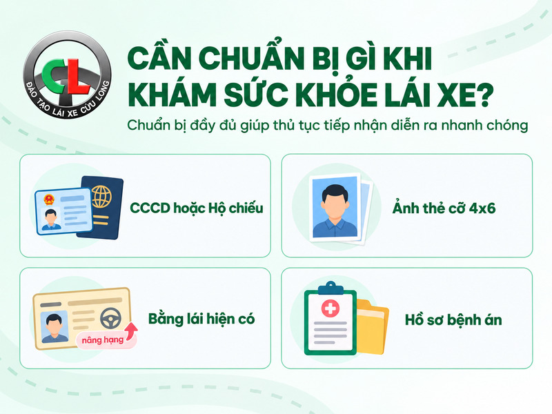 khám sức khoẻ thi bằng lái xe ô tô
